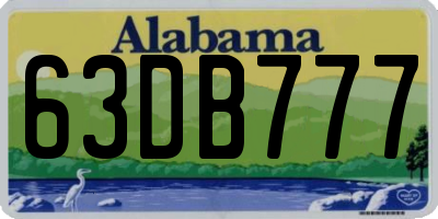 AL license plate 63DB777