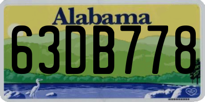 AL license plate 63DB778