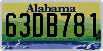 AL license plate 63DB781