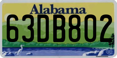 AL license plate 63DB802