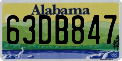 AL license plate 63DB847