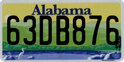 AL license plate 63DB876