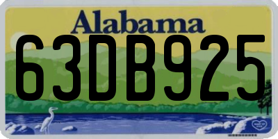 AL license plate 63DB925