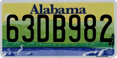 AL license plate 63DB982