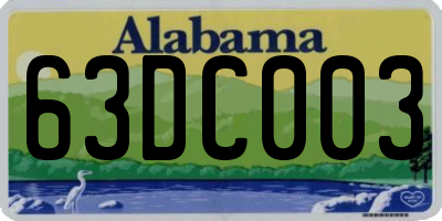 AL license plate 63DC003