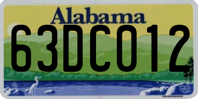 AL license plate 63DC012
