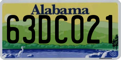 AL license plate 63DC021