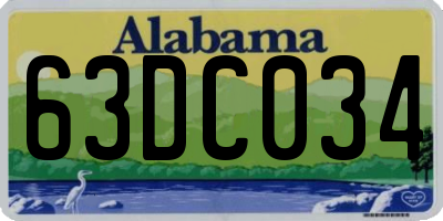 AL license plate 63DC034