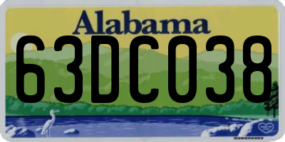 AL license plate 63DC038