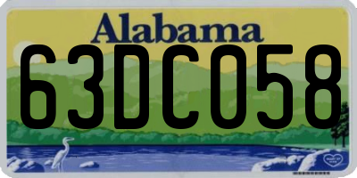 AL license plate 63DC058