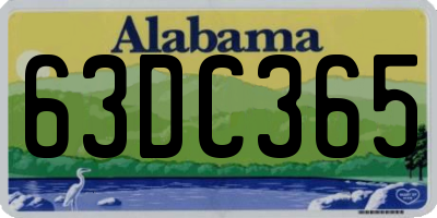 AL license plate 63DC365