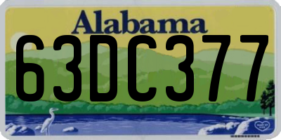 AL license plate 63DC377