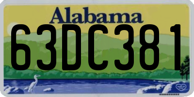 AL license plate 63DC381