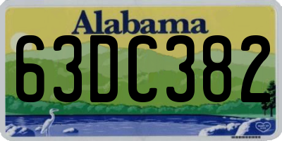 AL license plate 63DC382