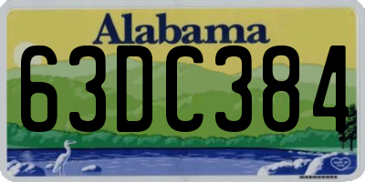 AL license plate 63DC384