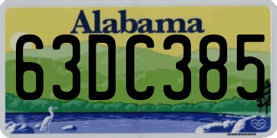 AL license plate 63DC385