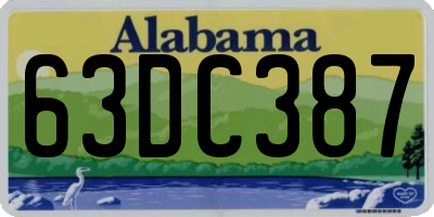 AL license plate 63DC387