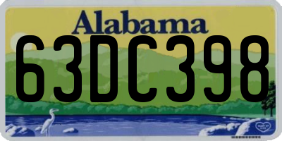 AL license plate 63DC398