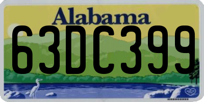 AL license plate 63DC399