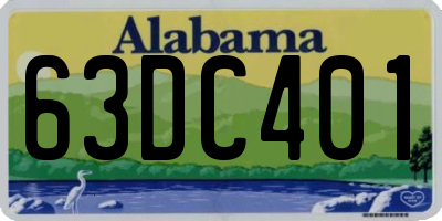 AL license plate 63DC401