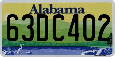 AL license plate 63DC402