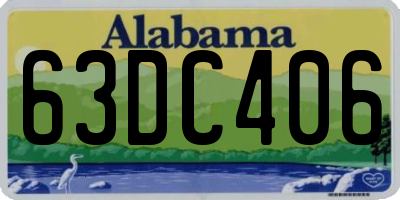 AL license plate 63DC406