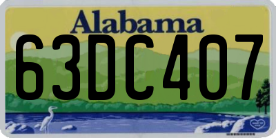 AL license plate 63DC407