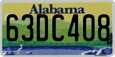 AL license plate 63DC408