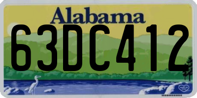 AL license plate 63DC412