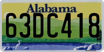 AL license plate 63DC418