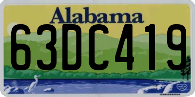 AL license plate 63DC419