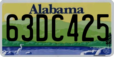 AL license plate 63DC425