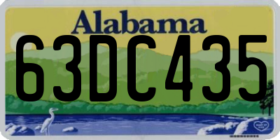 AL license plate 63DC435