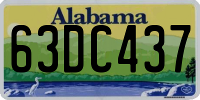 AL license plate 63DC437