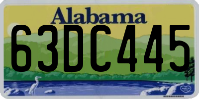 AL license plate 63DC445
