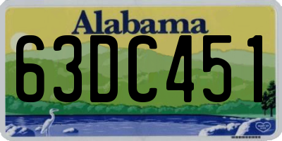 AL license plate 63DC451