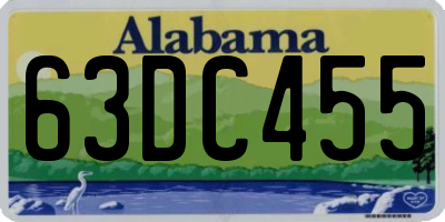 AL license plate 63DC455