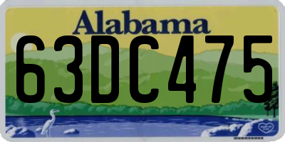 AL license plate 63DC475