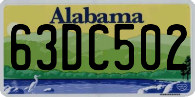 AL license plate 63DC502