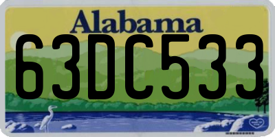 AL license plate 63DC533