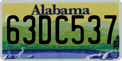 AL license plate 63DC537