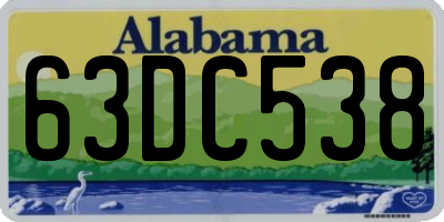 AL license plate 63DC538