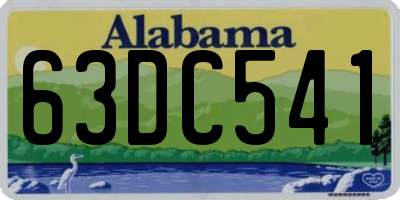 AL license plate 63DC541