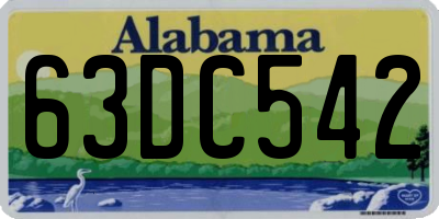 AL license plate 63DC542