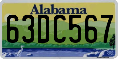 AL license plate 63DC567