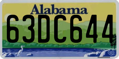 AL license plate 63DC644