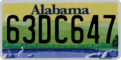 AL license plate 63DC647
