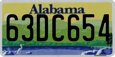 AL license plate 63DC654