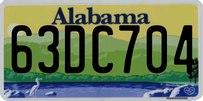 AL license plate 63DC704