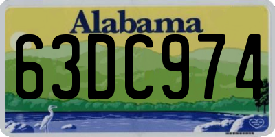 AL license plate 63DC974